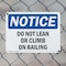 Signmission Do Not Lean Or Climb On Railing, 14 in W x Rectangle, Plastic OS-2PACK-NS-P-1014-L-11292 - alternate 5